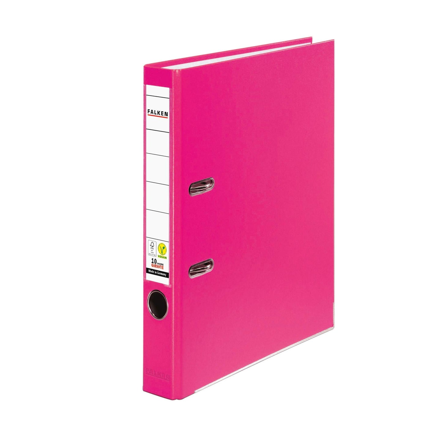 Original Falken pack of 5 PP-Color plastic folders. Made in Germany. 5 cm narrow DIN A4 pastel color pink vegan ring binder file folder letter folder office folder plastic folder slot folder - 15003222
