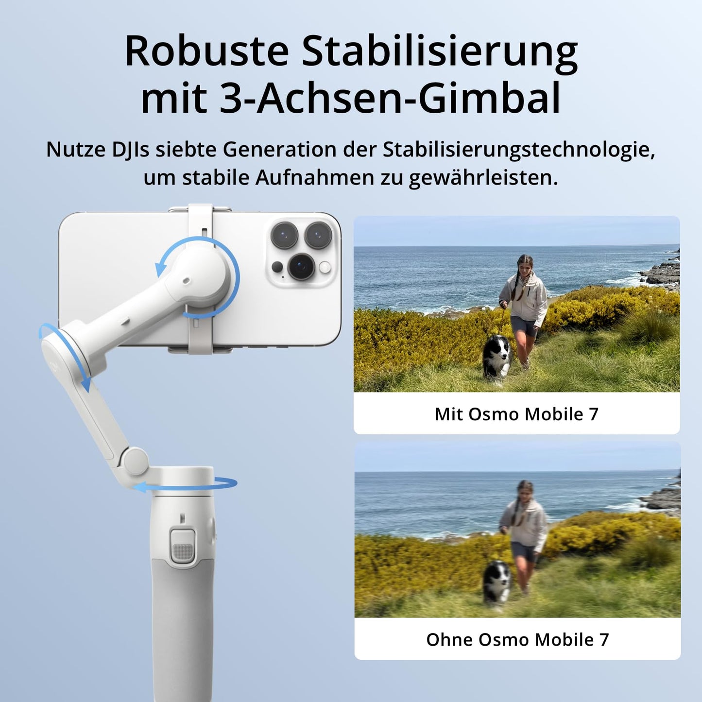 DJI Osmo Mobile 7 Gimbal Stabilizer for iPhone & Android, 3-Axis Gimbal - DS307