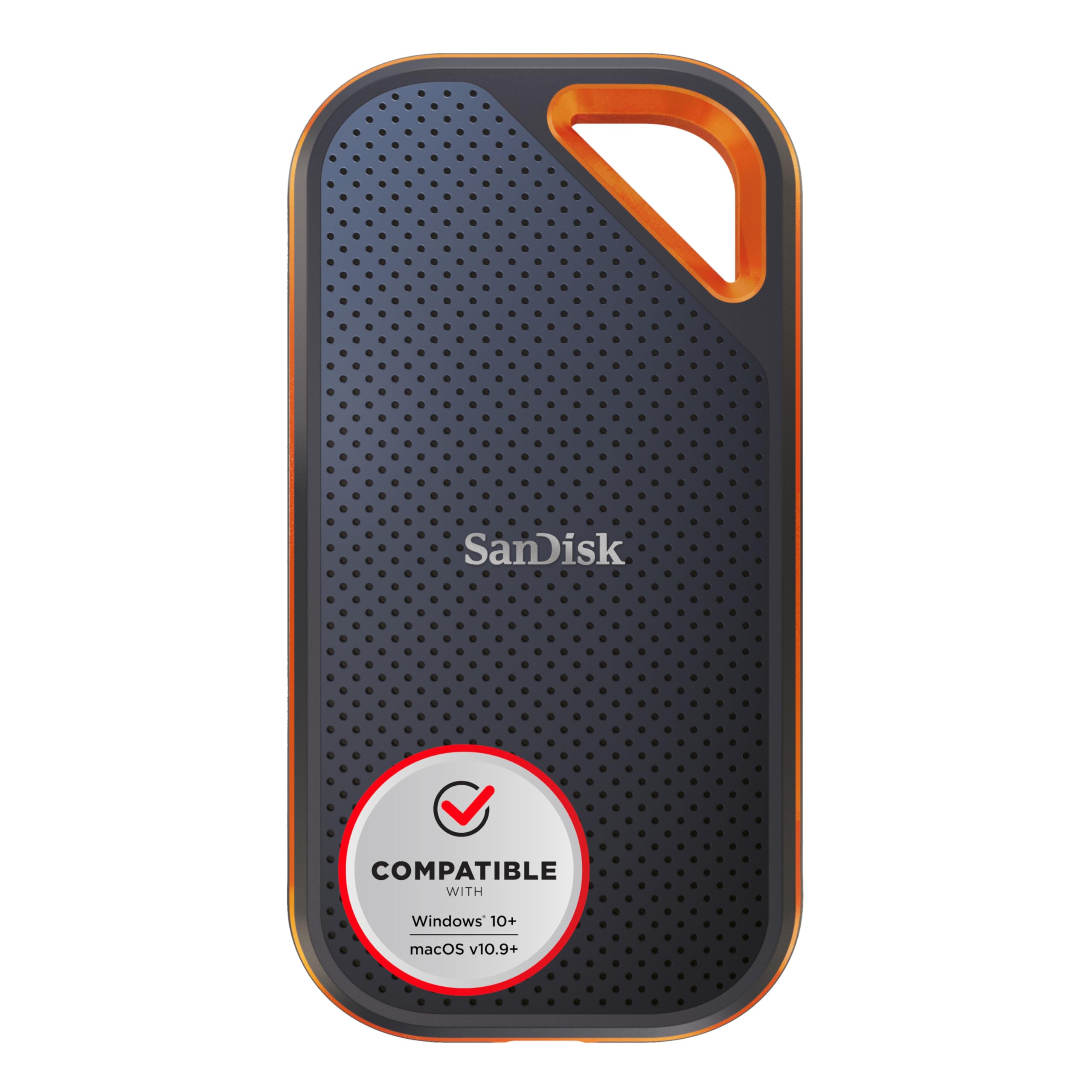 SanDisk Extreme PRO Portable SSD 4TB (external SSD, NVMe SSD performance, 2.5 inch, 2,000 MB/s read and write, AES encryption, IP65 water and dust protection) gray - SDSSDE81-4T00-G25