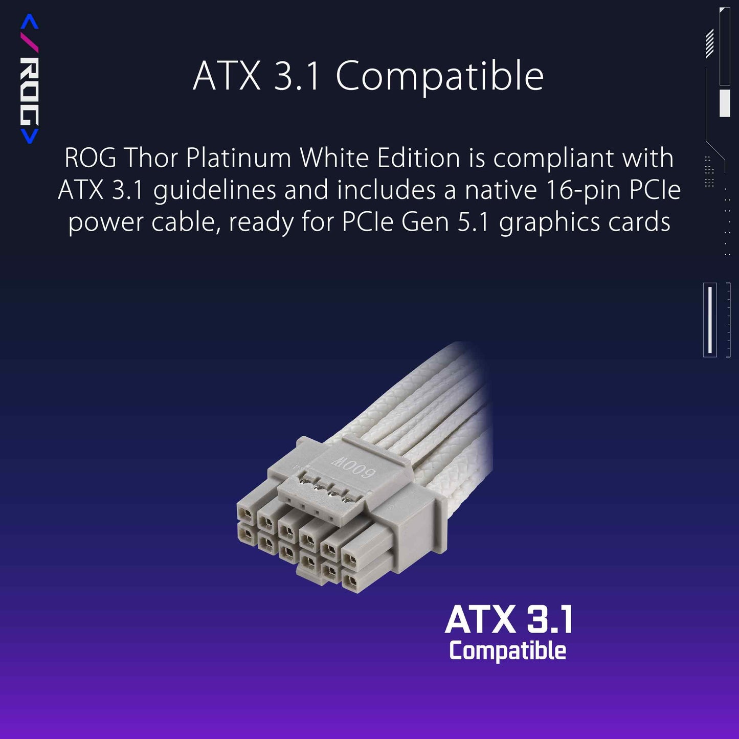ASUS ROG Thor 1200W Platinum III White Edition Gaming Power Supply | White - 90YE00V5-B0NA00