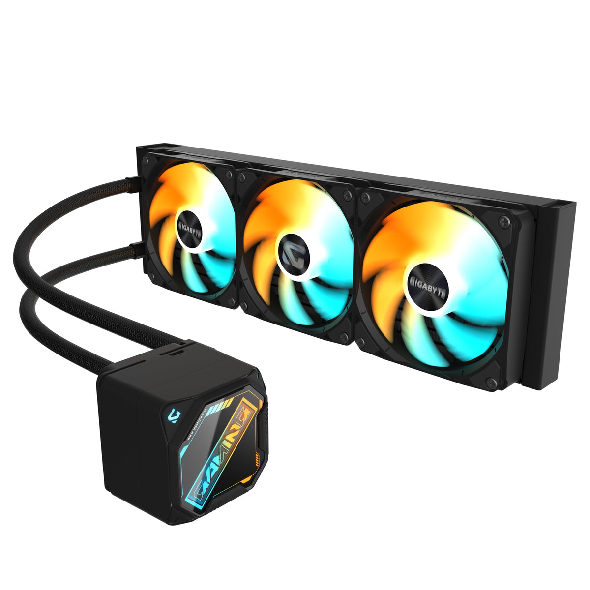GIGABYTE Gaming 360 Liquid Cooler for CPU - 3x120 mm ARGB Fans, Slide Lock Mechanism, Daisy Chain, Compatible with Intel LGA 1851 and AMD AM5 - GP-GIGABYTE