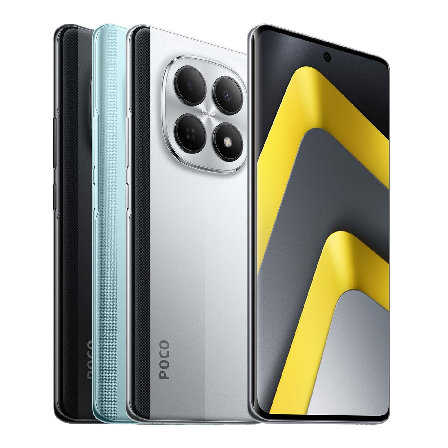 XIAOMI Poco M8 5G Smartphone, 8GB RAM + 512GB Storage, Mobile Phone with Android, 6.77" 120Hz Flow AMOLED, 50MP AI Dual Camera, 7.35mm 3D Curved Design, Silver, 2 Year Warranty