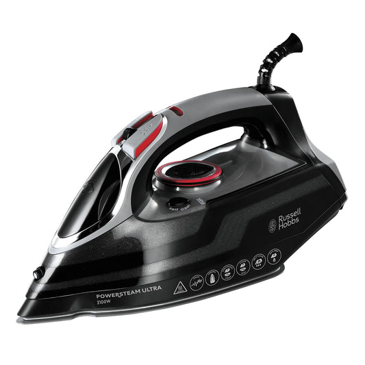 Fier de călcat cu aburi Russell Hobbs [3100W, jet de abur suplimentar de 210 g] putere de călcare (rezervor de apă de 350 ml, placă ceramică, funcție de autocurățare și pulverizare apă, anti-calcar și anti-picurare, 70 g/min) 20630-56