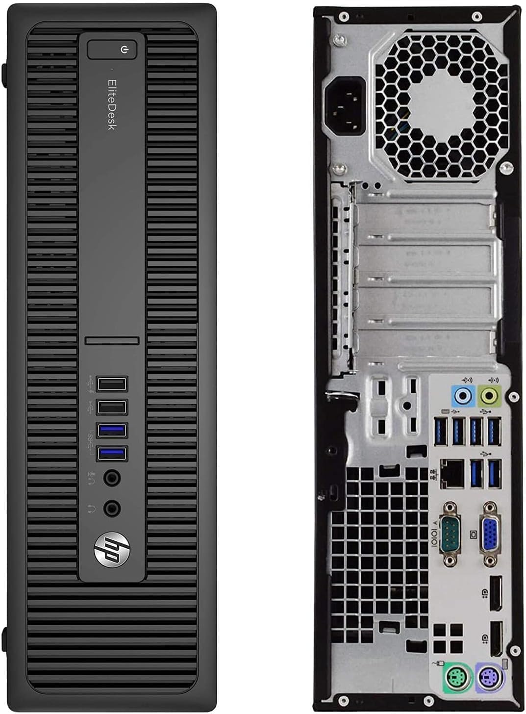 HP EliteDesk 800 G2 SFF Desktop PC, Intel Core i5-6500, 8 GB RAM, 256 GB SSD, US keyboard, WiFi, Bluetooth, Windows 11 Pro (refurbished)