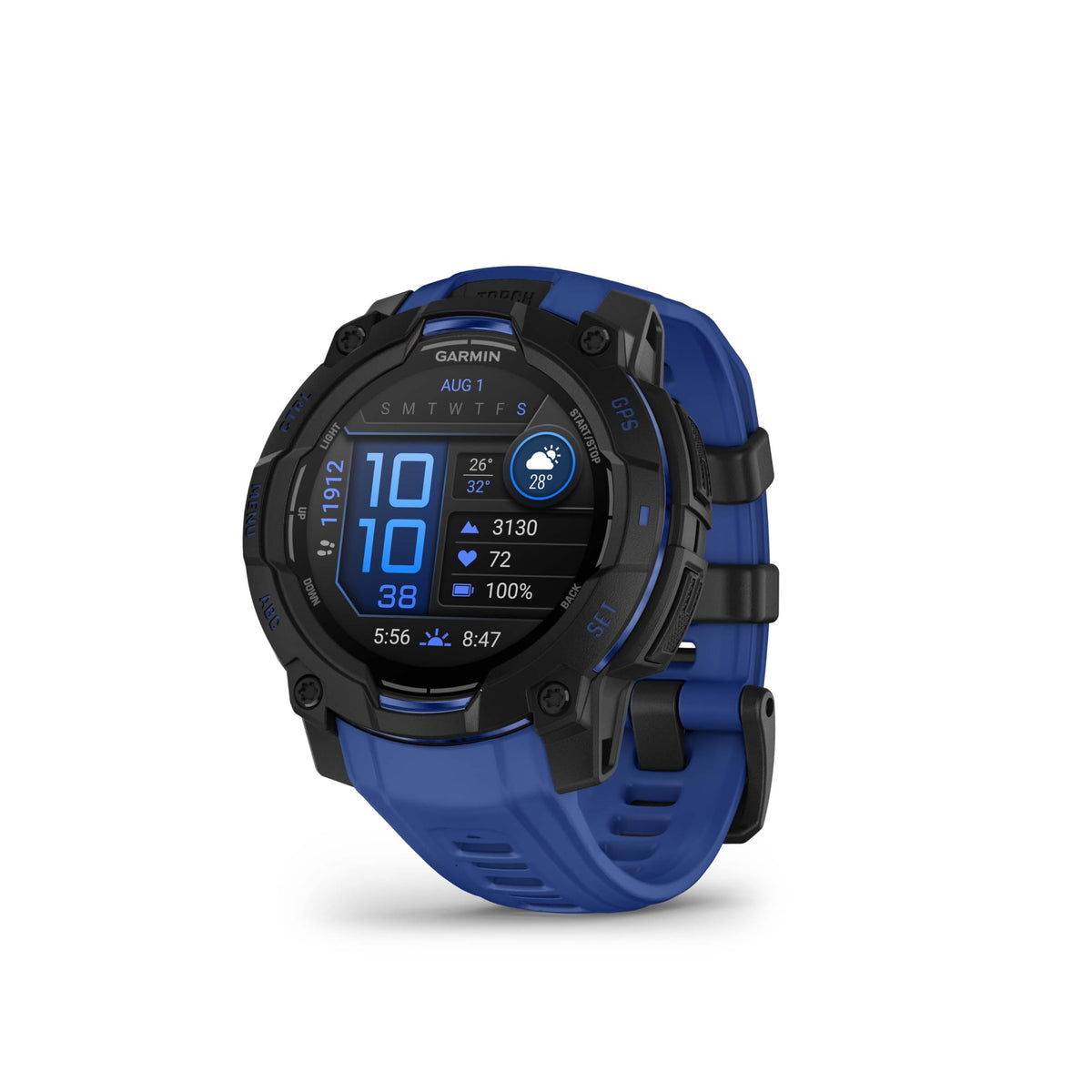 Garmin Instinct 3 45mm AMOLED – Ceas inteligent multisport, display de 1,2", autonomie a bateriei de până la 18 zile, peste 80 de aplicații sportive, funcție de navigație, caracteristici inteligente, lanternă cu LED, rezistent la apă - 010-02936-03