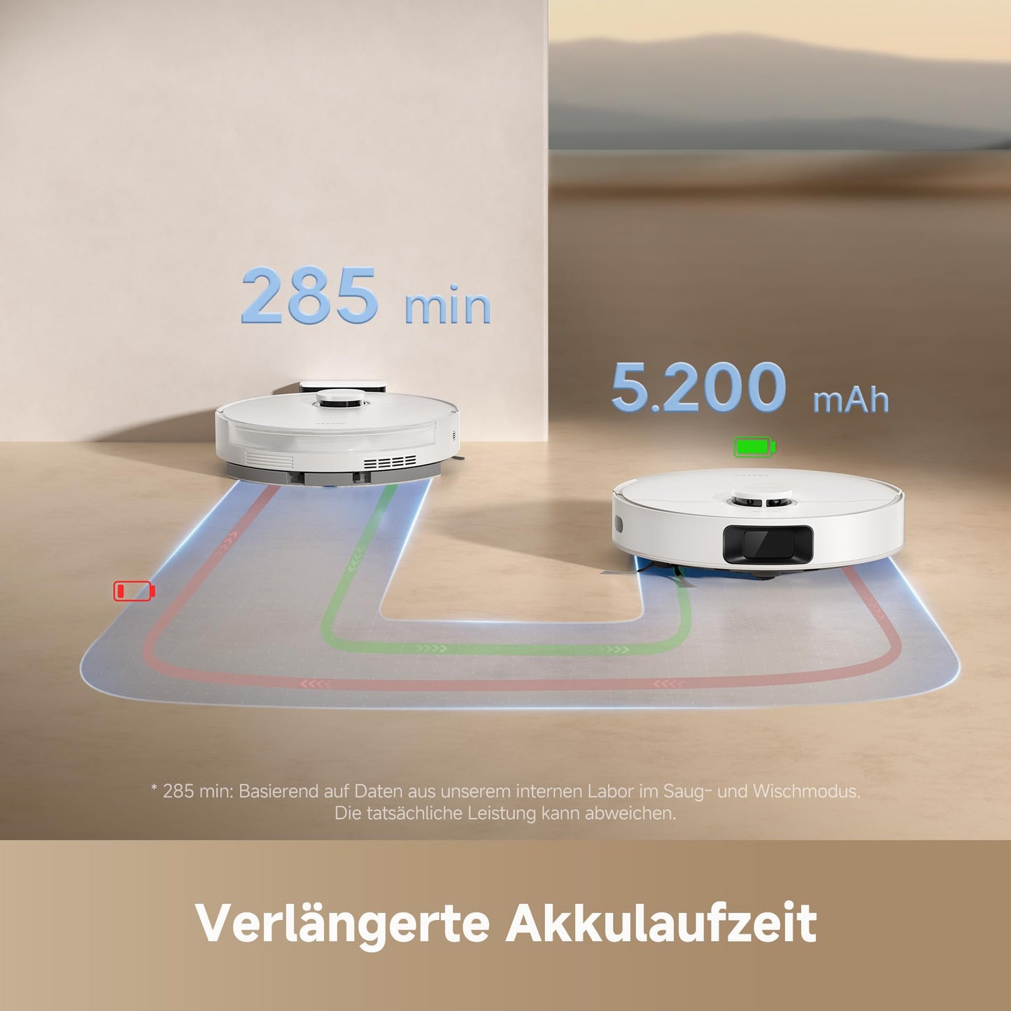 dreame D20 robot vacuum cleaner, 13,000 Pa suction power, DuoBrush for pet hair, LDS navigation, 2-in-1: vacuuming and mopping, hard floors and carpets, 5,200 mAh battery, app and voice control - RLD35GA
