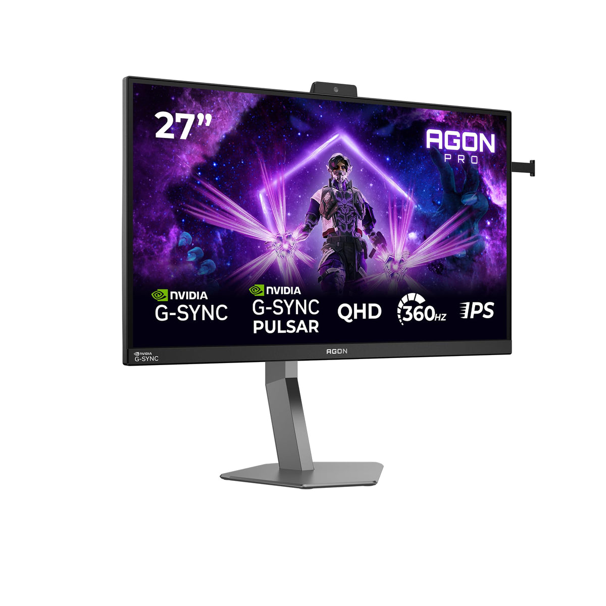 AOC AG276QSG2 Monitor de gaming WQHD de 27 inch, cu hub USB, 360Hz, panou Fast IPS, 1ms GtG, HDR10, compatibil G-Sync, ajustare pe înălțime, difuzoare, (2560x1440 HDMI 3X 2.1 TMDS DP 1x 1.4) negru