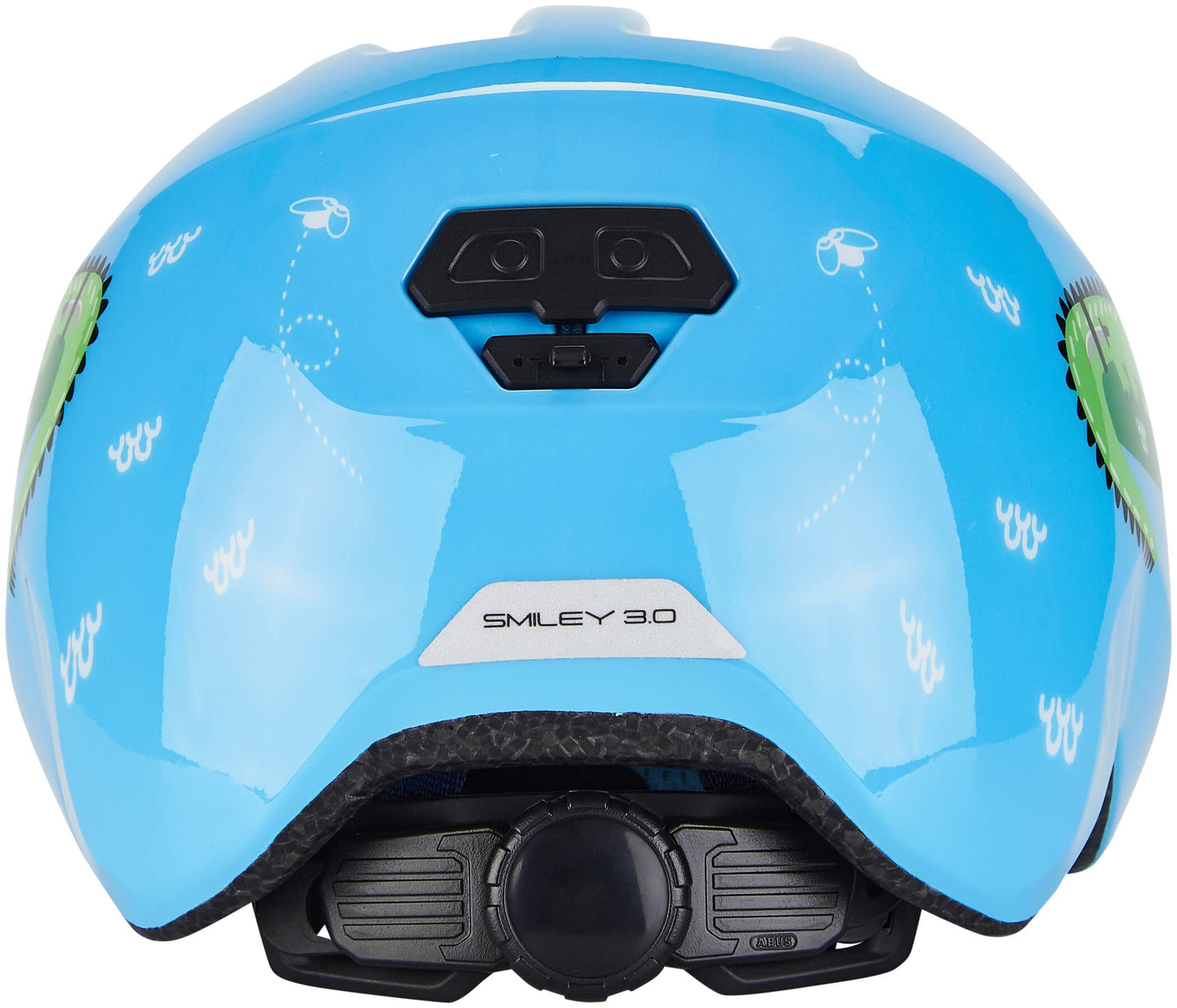 ABUS Children's Helmet Smiley 3.0 - Bicycle Helmet with Deep Fit, Child-Friendly Designs & Space for a Braid - for Girls and Boys - Light Blue with Crocodile Pattern, Size S, S (45-50 cm) - 67263