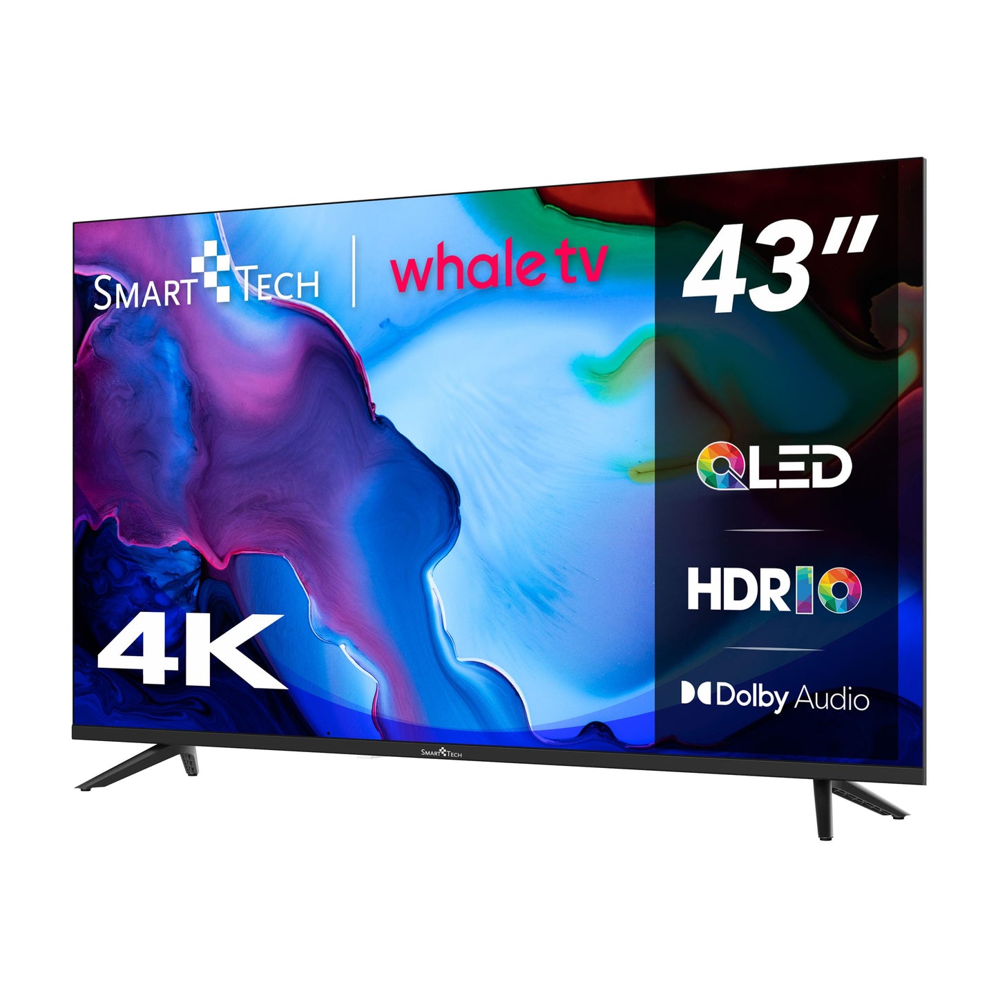 Smart Tech 43QH02V, 43 inch (108 cm) UHD QLED Smart TV, YouTube, Netflix, Prime Video, Disney+, Whale TV