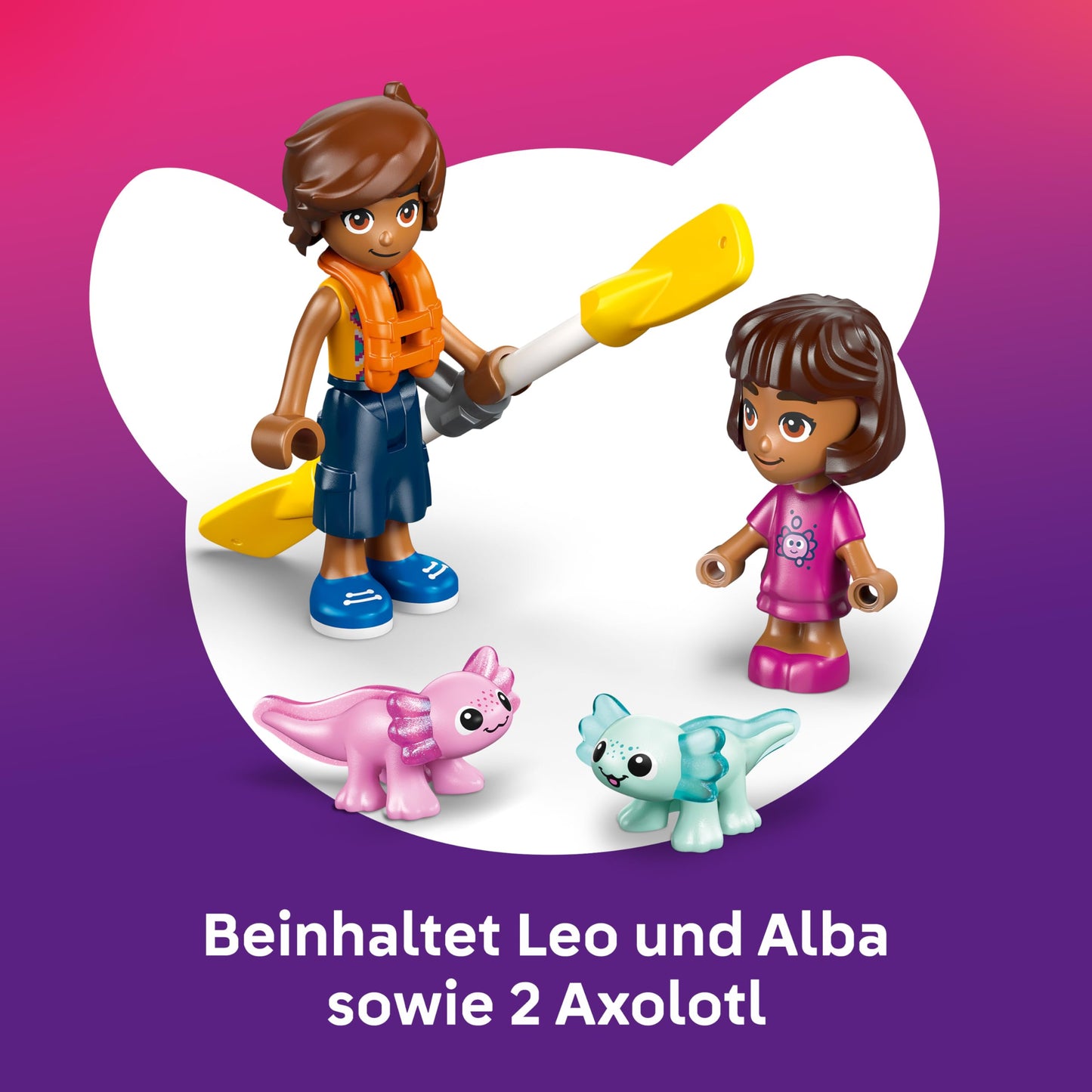 LEGO Friends Axolotl Adventure Boat - including 2 mini dolls, 2 cute animal figures, plants, flowers & accessories - birthday gift for girls aged 5 and up - 42681