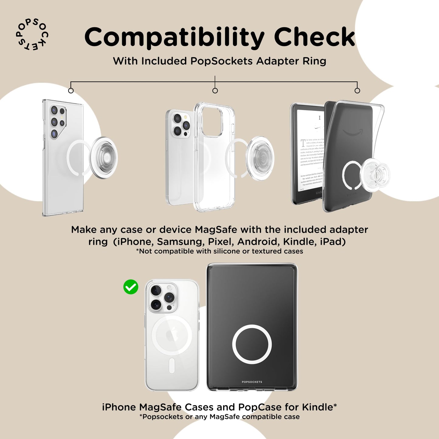 PopSockets Phone Grip for MagSafe with Kickstand, Magnetic Stand, Swappable Top, Secure Hold for iPhone MagSafe Cases, Phone & Tablet Grip - Basic Rosso - 807281