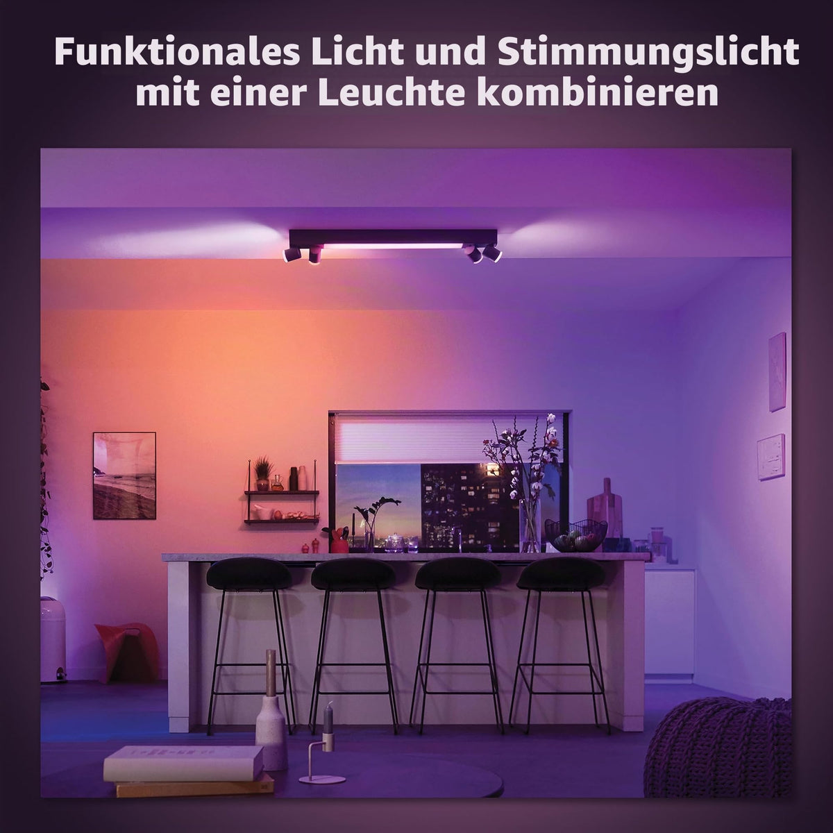 Philips Hue Centris 4 Spot Light, Iluminat interior, Negru - 8720169318557