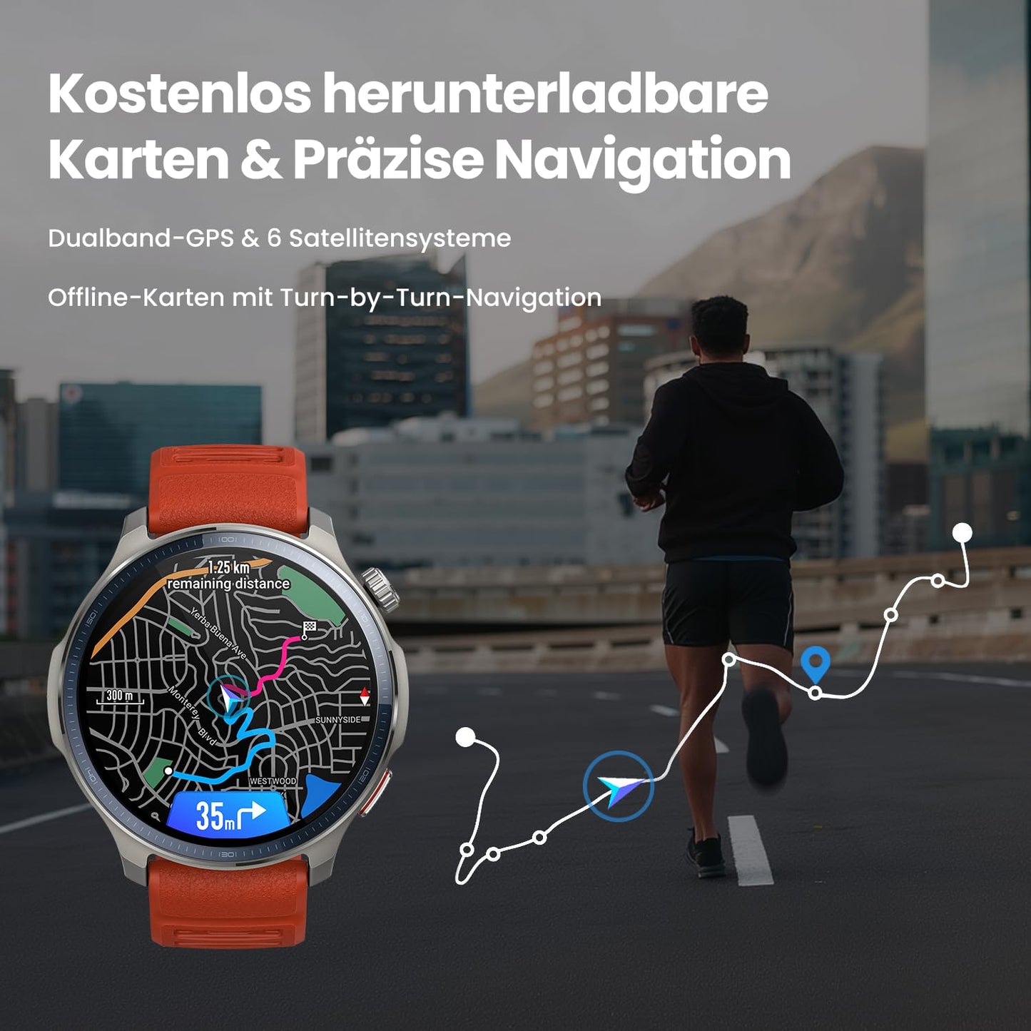 Amazfit Balance 2 Smartwatch 47mm 1.5'' AMOLED Sapphire Glass, offline maps, dual-band GPS, 21 days battery life, 170+ sports modes, HYROX & golf mode, heart rate & sleep tracking for Android & iPhone