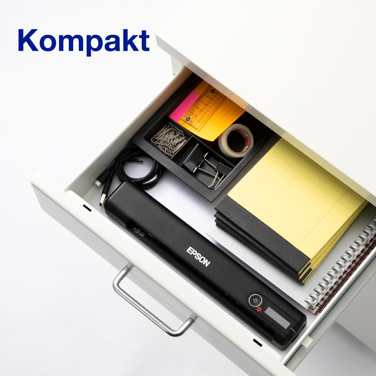 Epson Workforce ES-60W mobile document scanner (scanner, DIN A4, integrated battery, 600dpi, WiFi, USB 2.0) - B11B253401