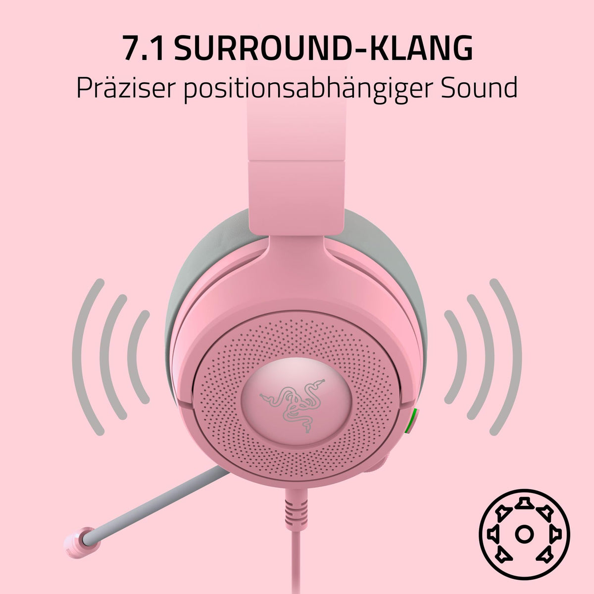 Razer Kraken Kitty V3 X - Wired Kitty Headset for Gaming - Iconic Kitty Ears - Weighs 270g - HyperClear Cardioid Microphone - TriForce 40mm Drivers - 3.5mm Jack | Quartz - RZ04-05350100-R3M1