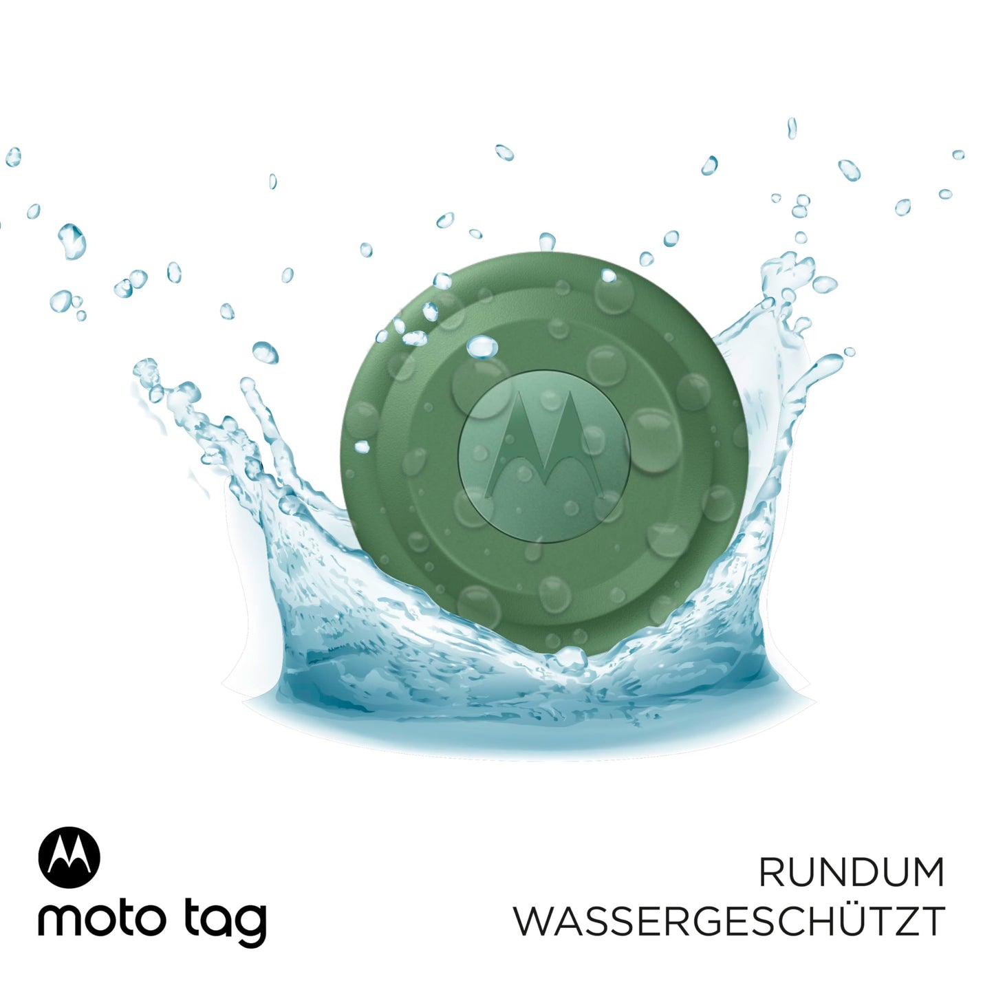 Motorola Moto Tag - Smart Tracker, pack of 4 (Android 9+ compatible, Bluetooth 5.4, IP67 water protection, USB-C, ultra wideband, finder for keys, luggage, etc.), 2X Jade Green + 2X Starlight Blue - PG38C06384