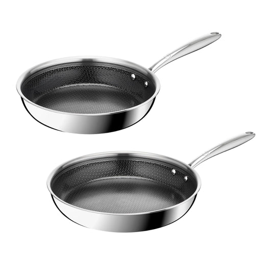 Set de tigăi Tefal Master Mesh Keramik 24/28 cm, combinație sigură cu spatula din metal din oțel inoxidabil și strat de ceramică, prăjire supremă, eliberare fără efort, inducție, lavabil în mașina de spălat vase E533S234