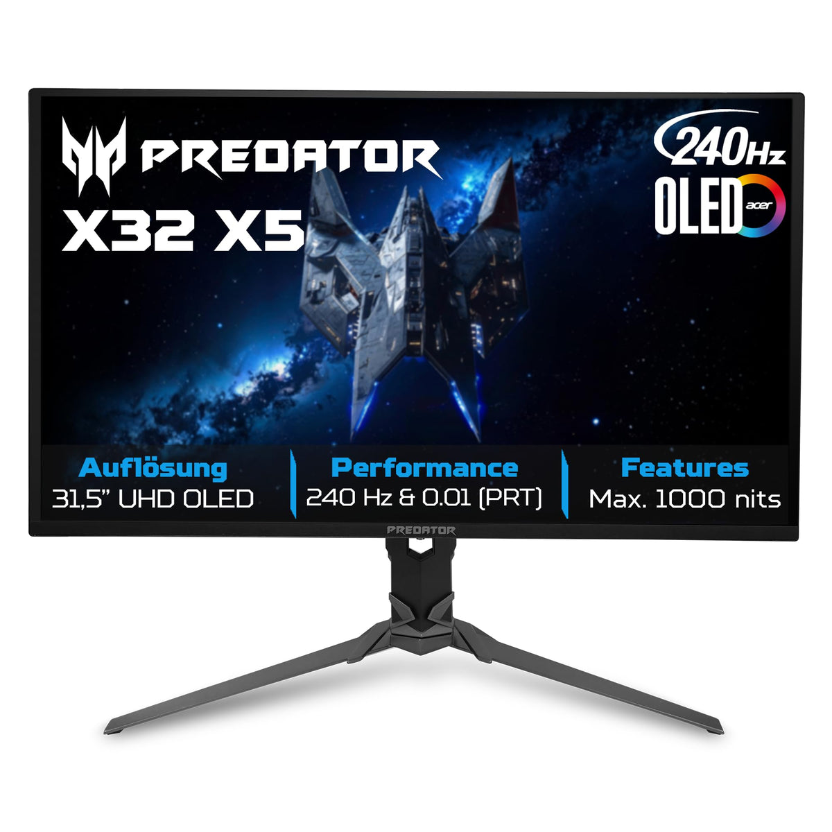 Monitor de gaming Acer Predator X32X5 OLED 32 Zoll (80 cm), 4K, 240Hz