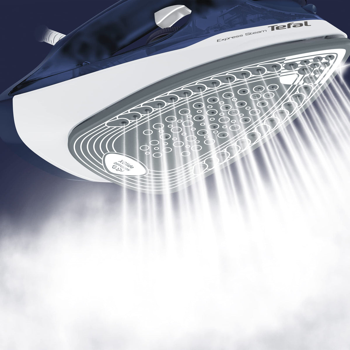Tefal Express Steam Iron, 2400 Watts, Steam Boost: 180 g/min, 270 ml capacity, quick heating and efficient ironing, ceramic soleplate, drip stop, blue, FV2838