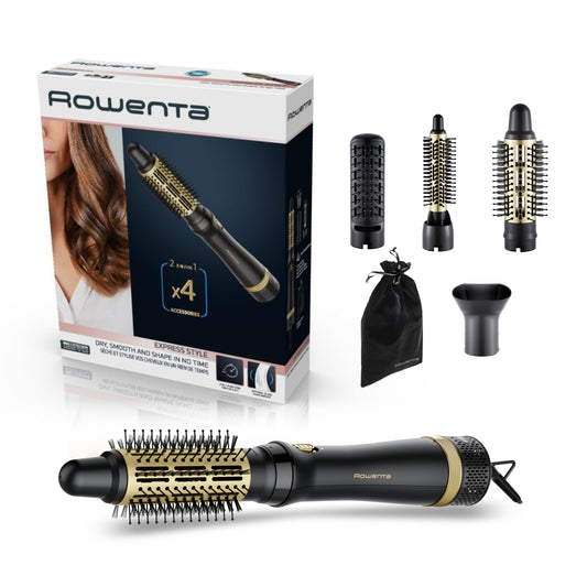 Rowenta Express Style 4-in-1 Hot Air Brush, 4 Attachments, Ceramic Coated - CF6330F0
