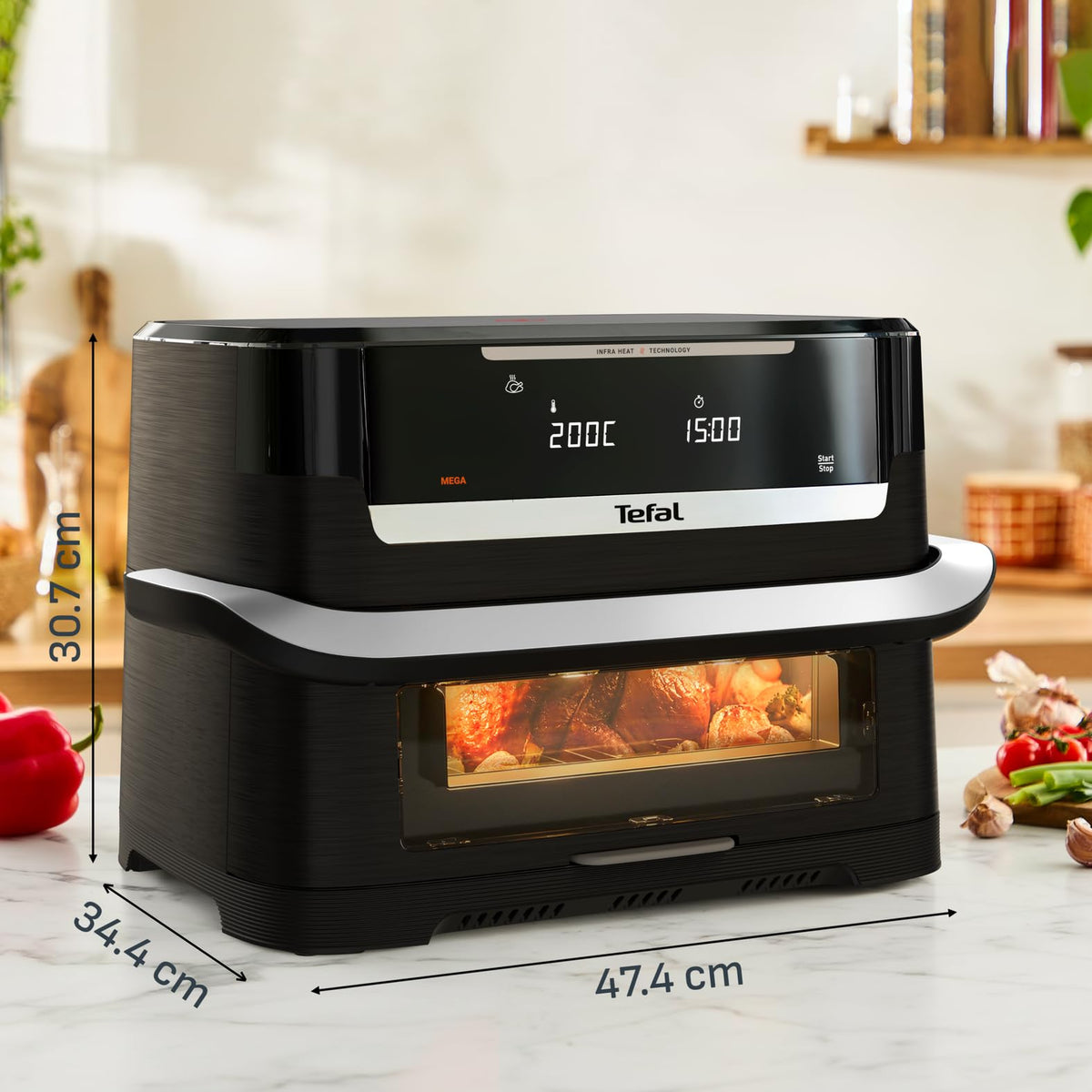Tefal Infra Heat Ever Fry Dual Flex Air Fryer, 9 L capacity - EY9288E0