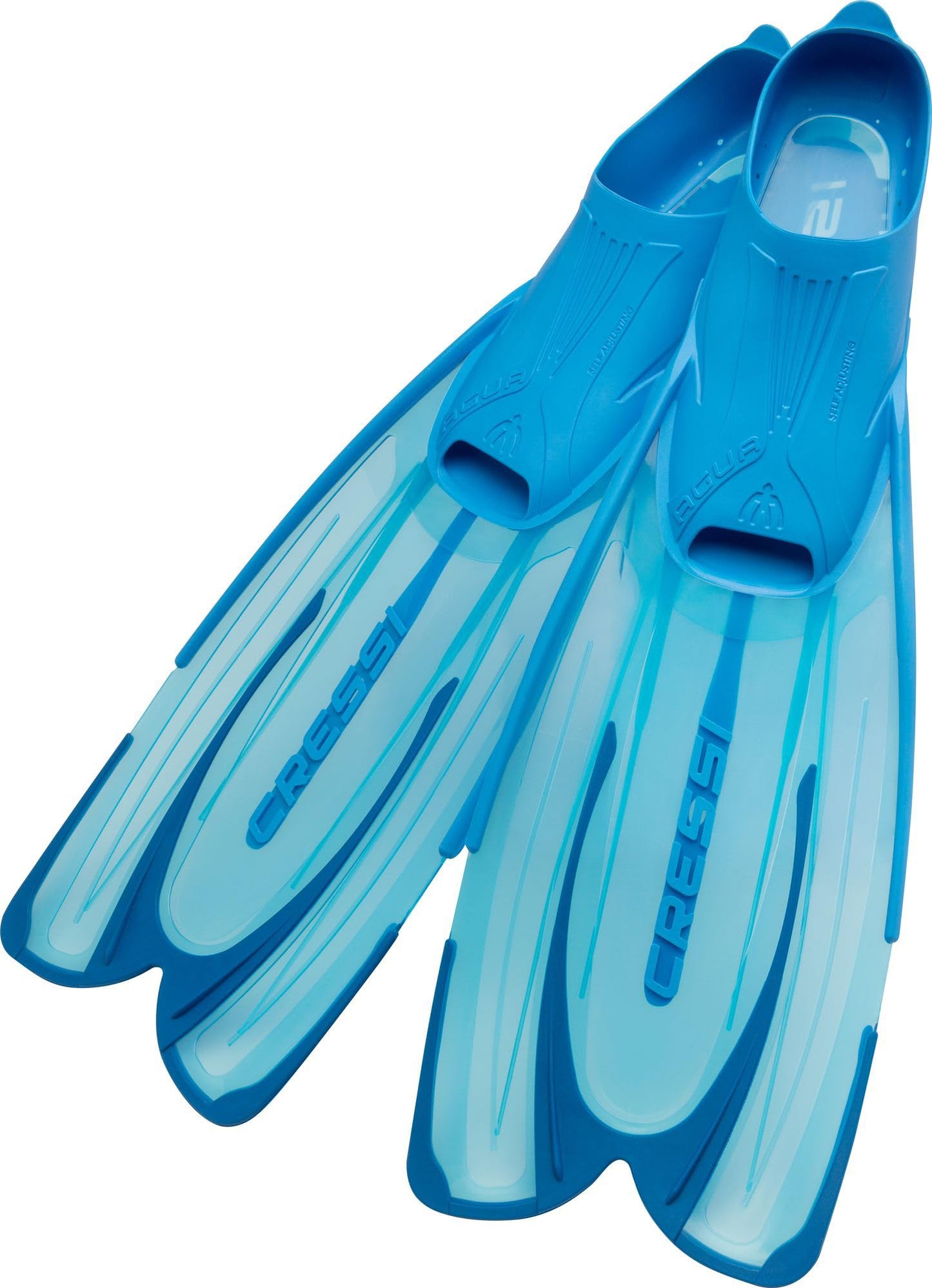 Cressi Agua Fins Swimming Fins - Adjustable Foot Section for Diving - Ergonomic Short Fins Adults & Children - Durable Fin Material - Aquamarine - 43/44 - CA206343
