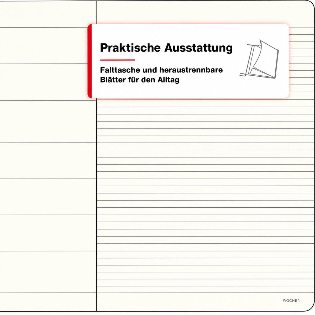 LEUCHTTURM1917 Weekly Calendar 2027 Medium (A5) with Notebook - German Diary, Indigo, Softcover, January-December 2027, Weekly Overview on the Left + Notes Page on the Right - 400074