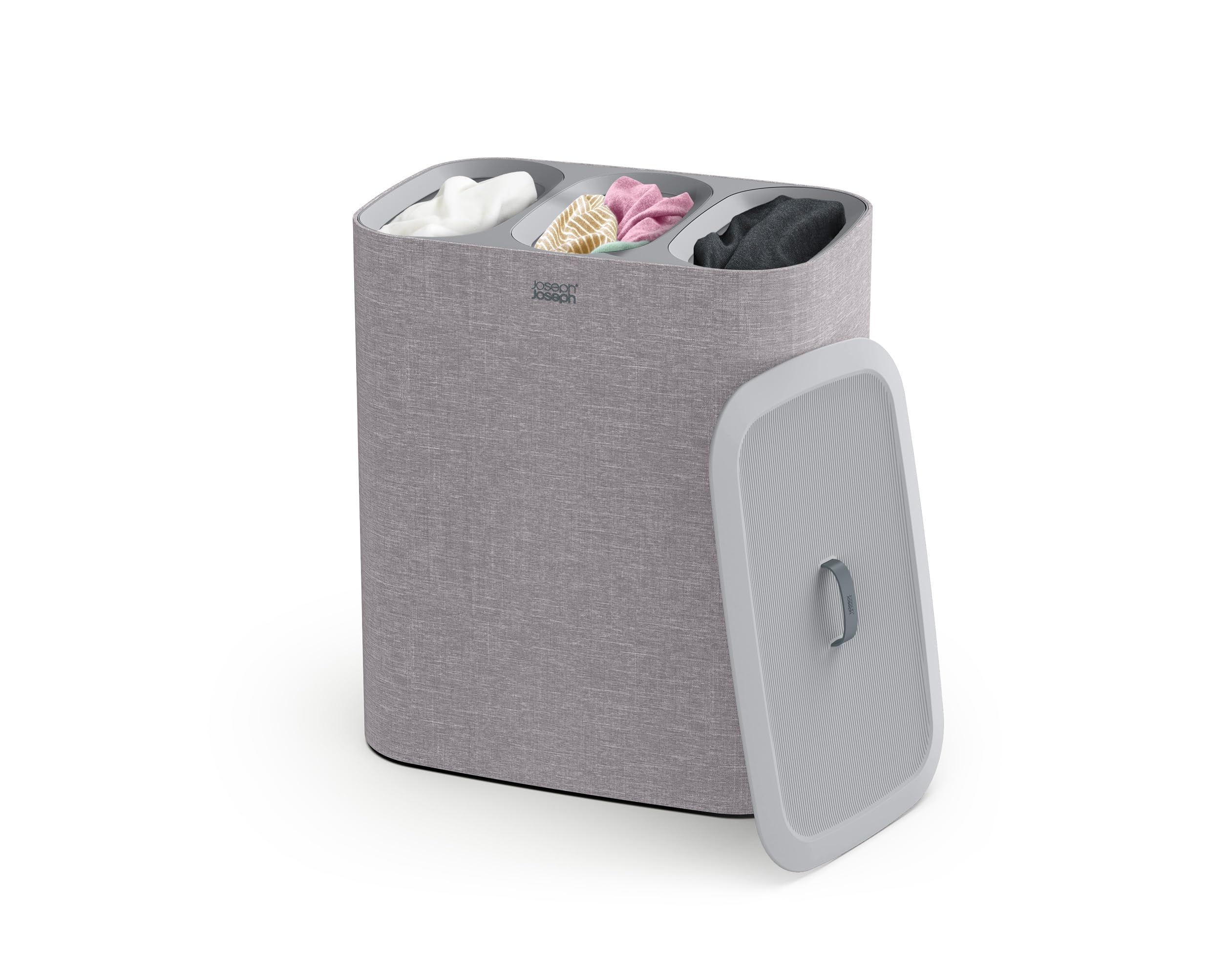 Joseph Joseph Tota - Trio 90 liter laundry basket with lid, 3 removable laundry bags with handles, gray - 50024