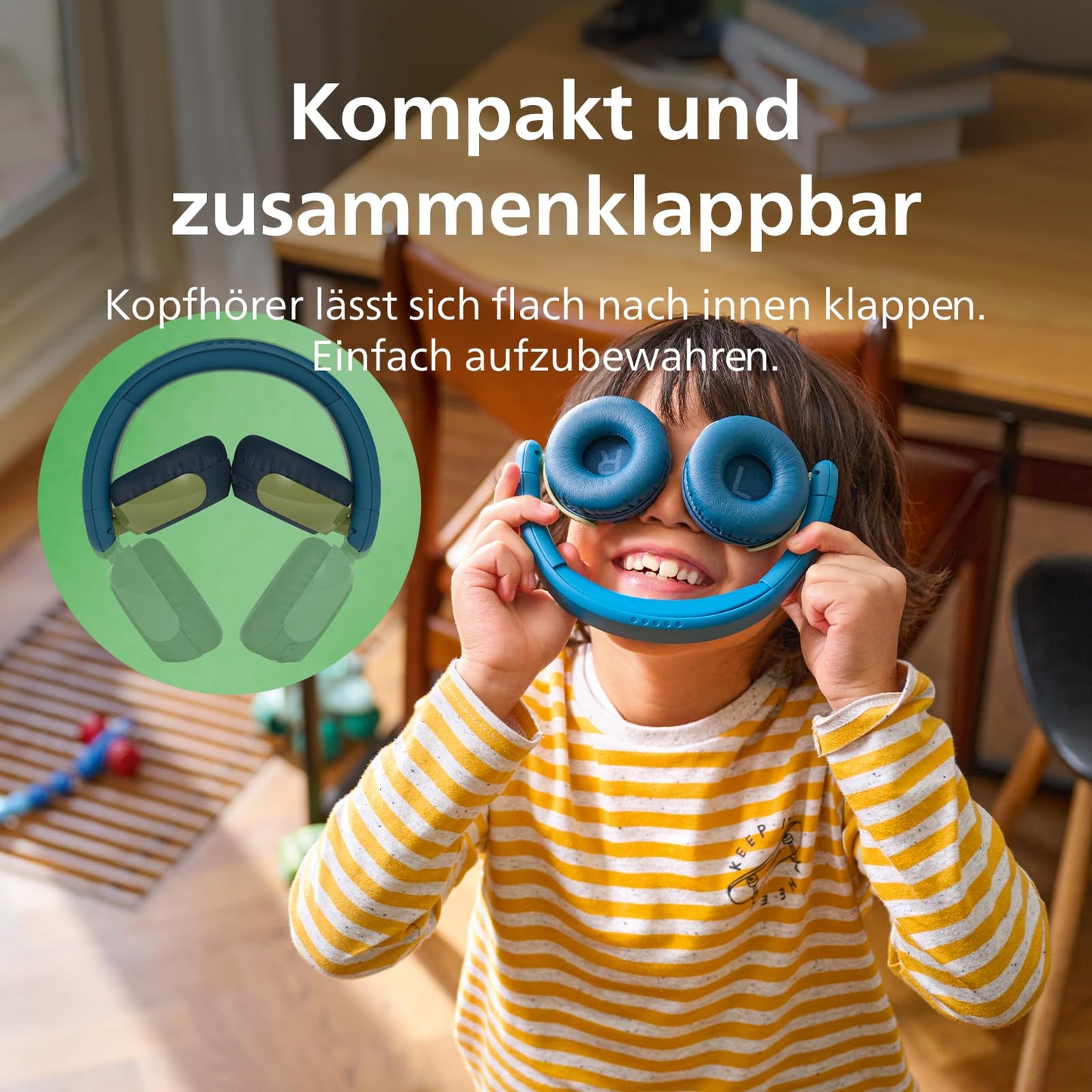 PHILIPS TAK4200CT 4200 Series Wireless Over-Ear Headphones for Kids, Volume Limited, Audio Sharing, 3.5mm and USB-C Cable Included - Crystal Teal - TAK4200CT/00