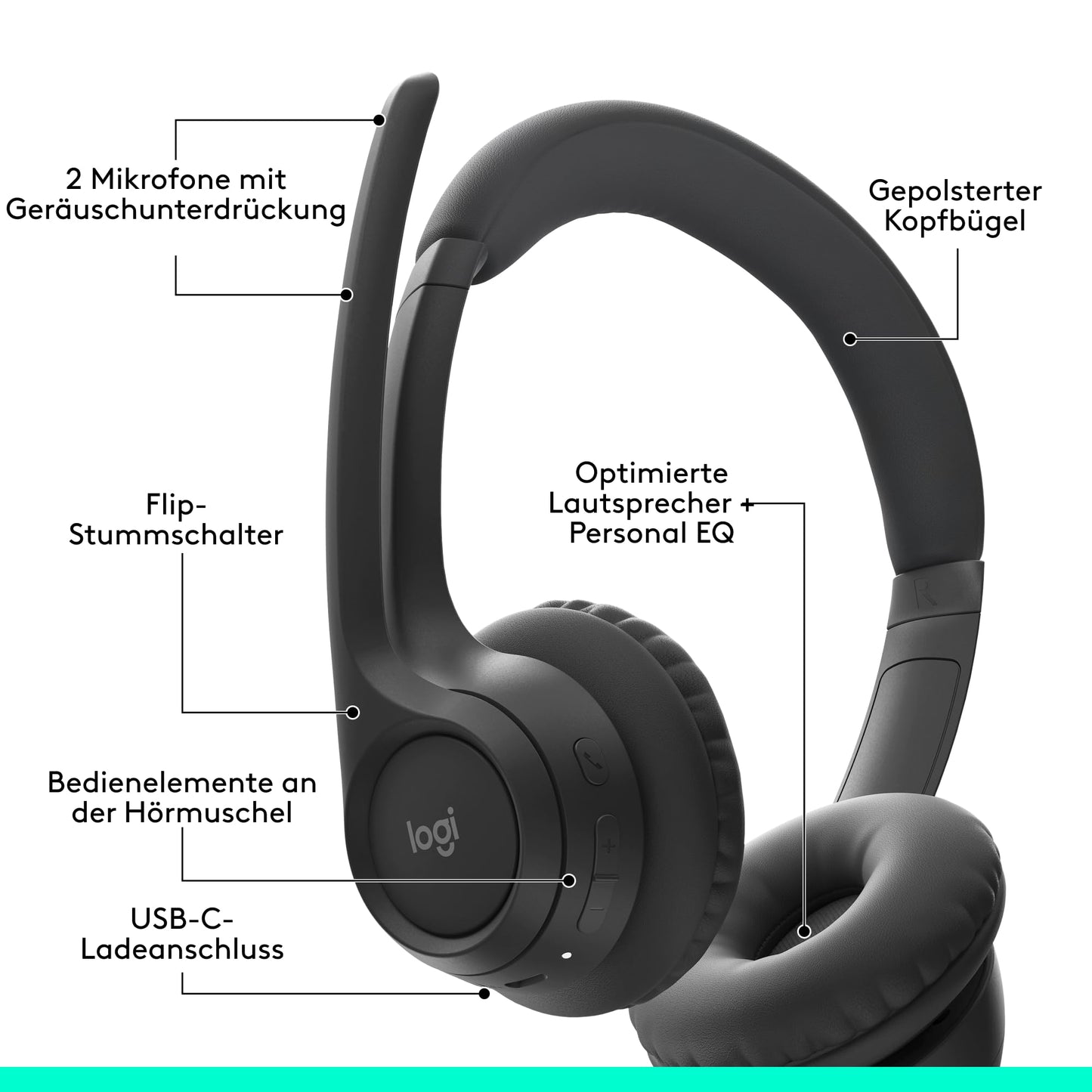 Logitech Zone 300 Midnight Black (981-001407)