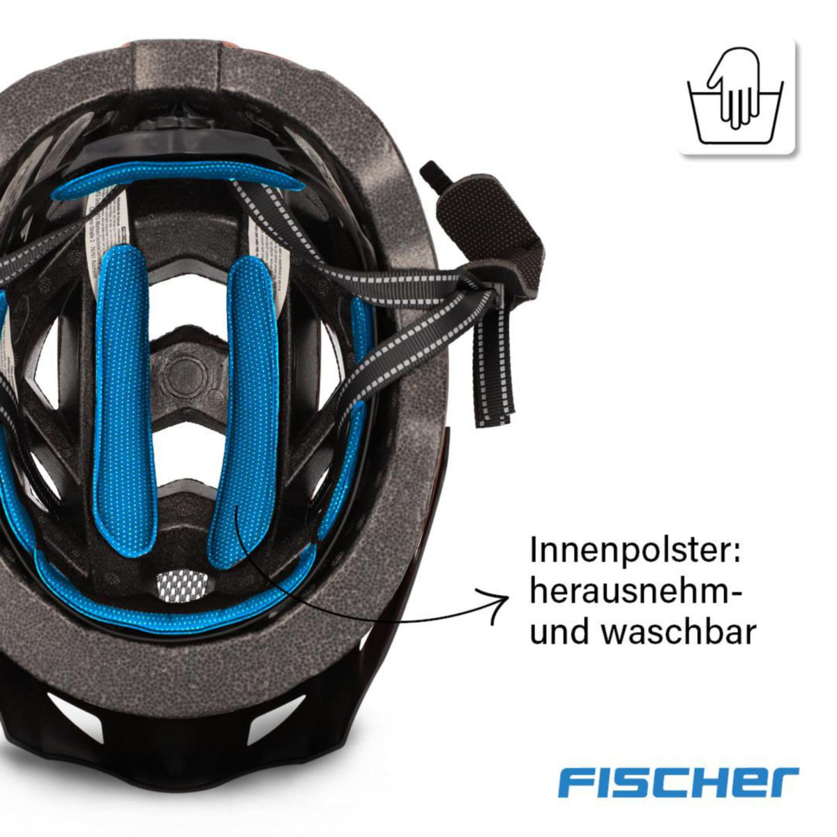 FISCHER Adult Bicycle Helmet, Cycling Helmet, City Helmet Urban Plus Miami, S/M, 52-59cm, orange, with integrated LED rear light - 50627