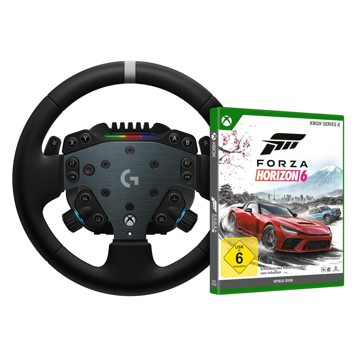 Logitech G RS50 System, set de volan de simulare de curse în 3 piese + Forza Horizon 6 (Disc) pentru Xbox Series X - Negru - 941-000158
