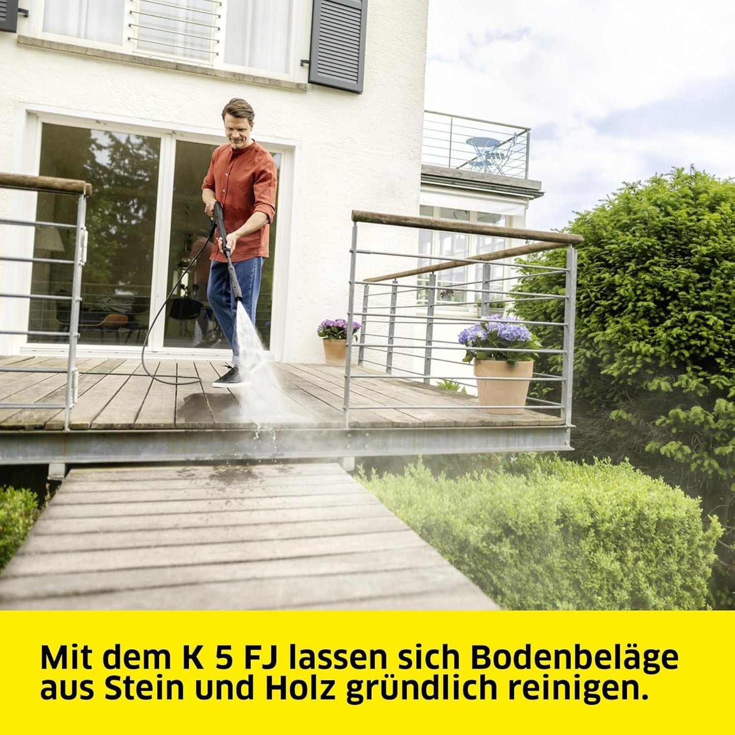 Kärcher high-pressure cleaner K 5 FJ, pressure: max. 145 bar, delivery rate: 500 l/h, area performance: 40 m²/h, water filter, weight: 6.3 kg, HD gun, dirt blaster, Vario Power Jet, foam nozzle - 1.679-610.0