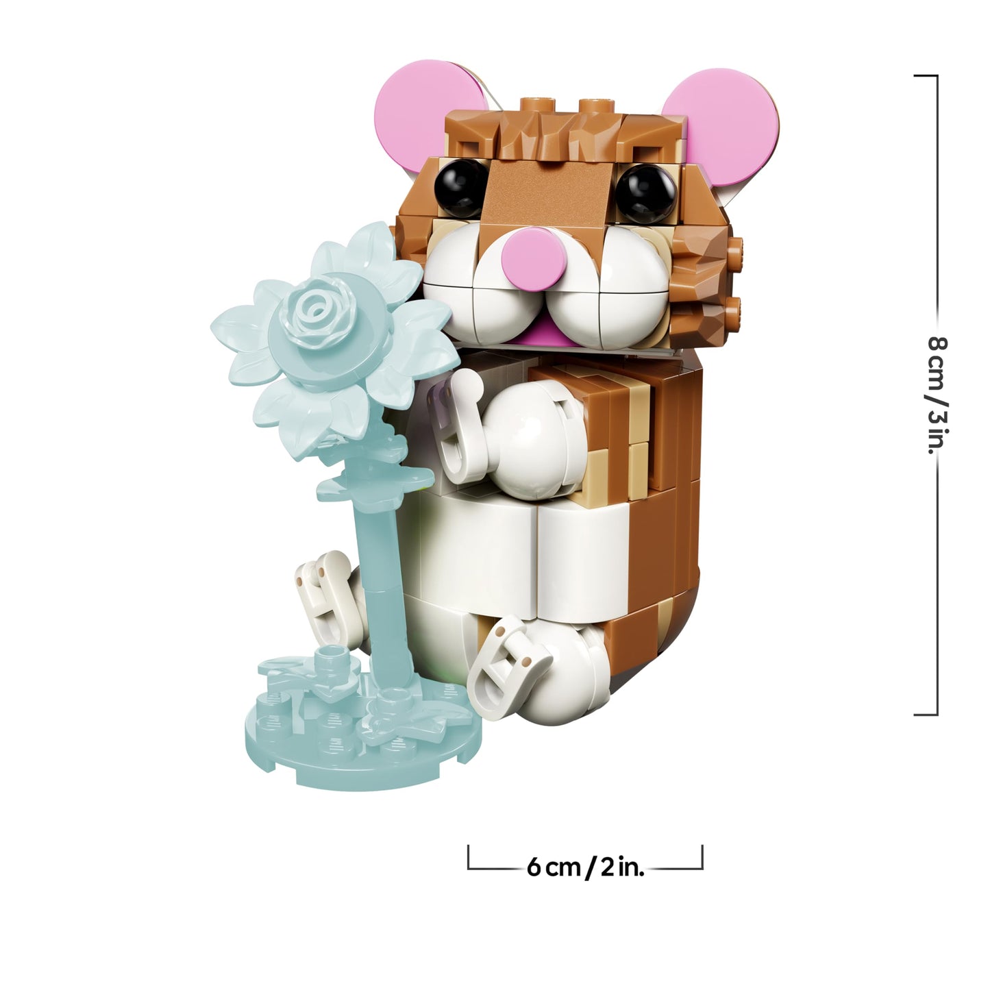 LEGO Creator 3in1 Cute Hamster with a Flower Toy - Animal Figure Transforms into a Hedgehog or Eagle - DIY Room Decor Idea - Birthday Gift for 7+ Year Old Girls & Boys - 31376