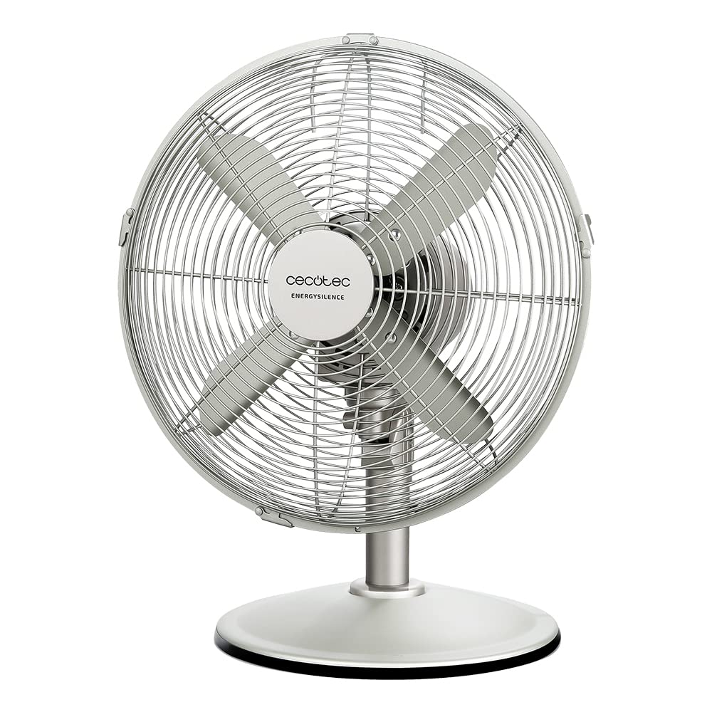 Cecotec table fan EnergySilence 610 SteelDesk. 40W, steel finish, 12" diameter with 4 blades, 3 speeds, oscillation, height adjustable, maximum safety - 08231