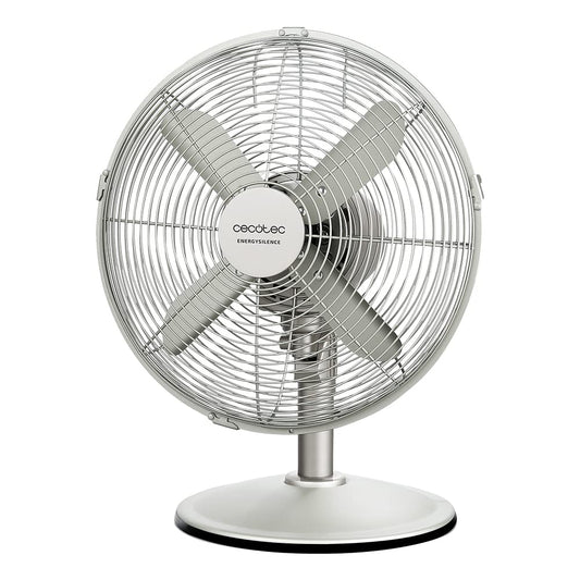 Cecotec table fan EnergySilence 610 SteelDesk. 40W, steel finish, 12" diameter with 4 blades, 3 speeds, oscillation, height adjustable, maximum safety - 08231