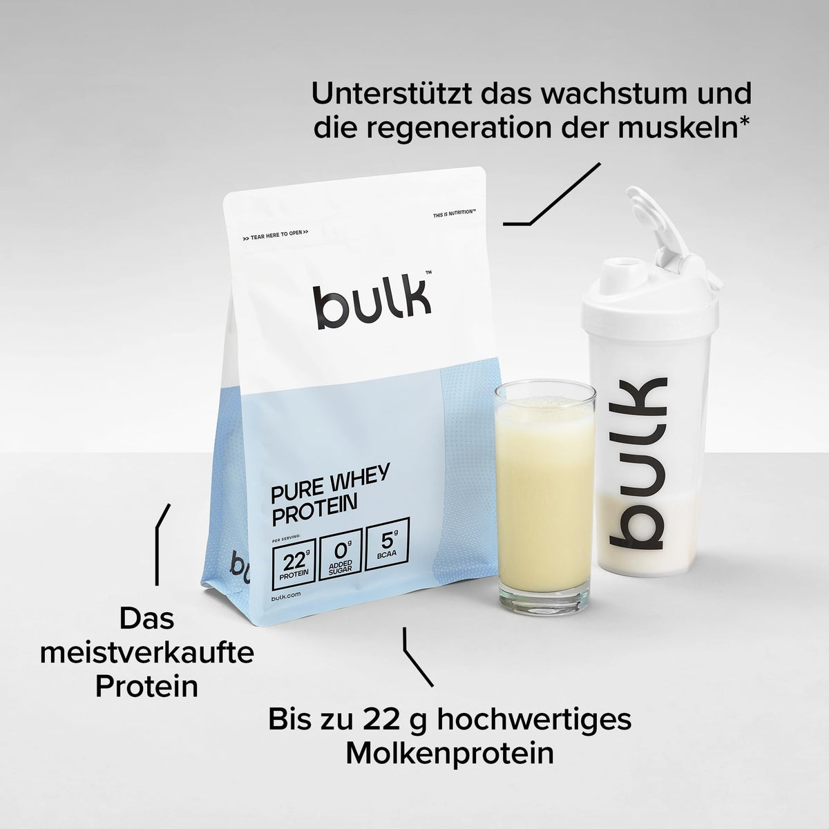 Bulk Pure Whey Protein Powder, Vanilla, 1kg - BPB-WPC8-VANI-1000