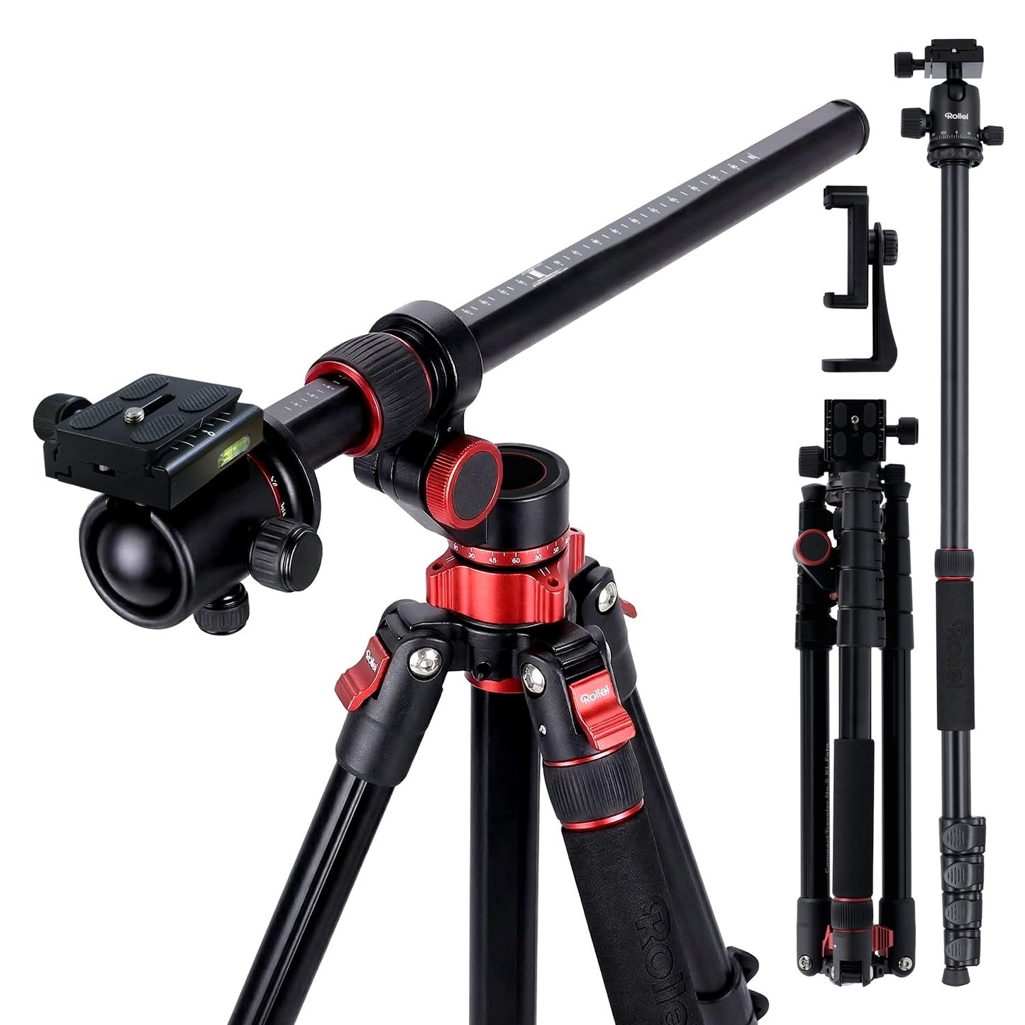 Rollei Compact Traveler No.2 XL photo tripod camera with extension arm 213cm - 26978