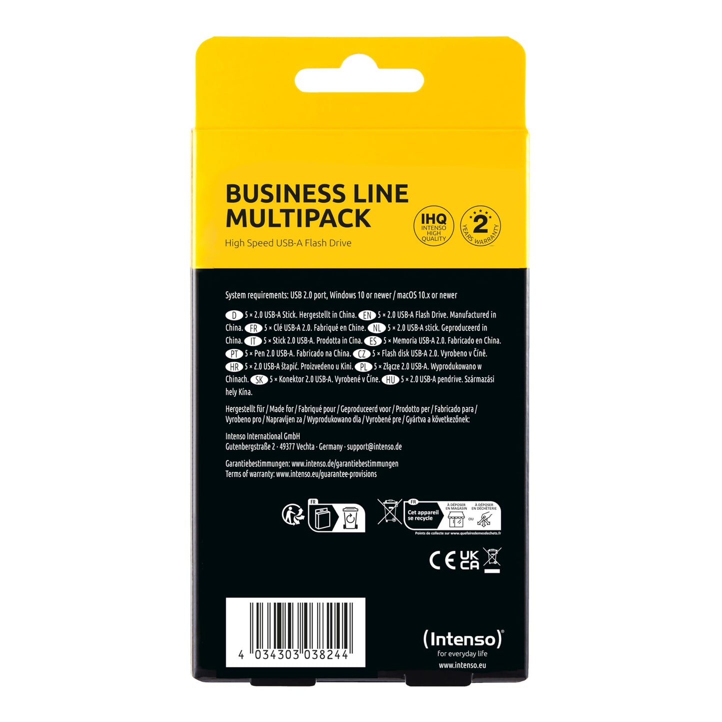 Intenso USB Stick Business Line Multipack 32GB Set of 5 - USB 2.0 High Speed USB-A Flash Drive - up to 28 MB/s - compatible with Windows & Mac - 3511585
