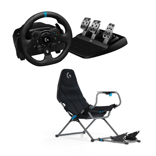 Logitech G923 Racing Wheel and Pedals, TRUEFORCE Force Feedback + Playseat Challenge X, Logitech G Edition – For Xbox X|S, Xbox One, PC, Mac – Black - 941-000158