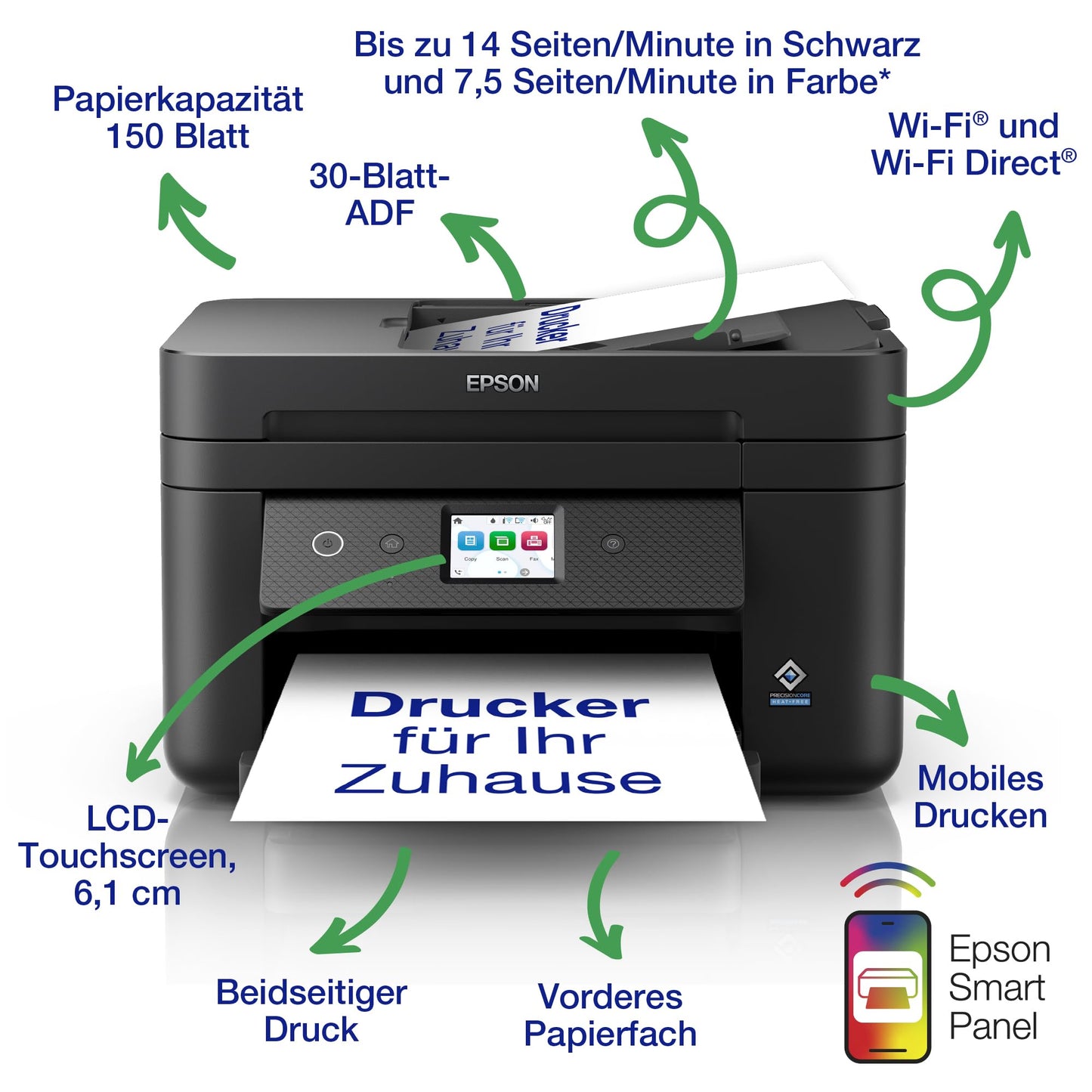 Epson Workforce WF-2960DWF A4 wireless multifunction inkjet printer - C11CK60403