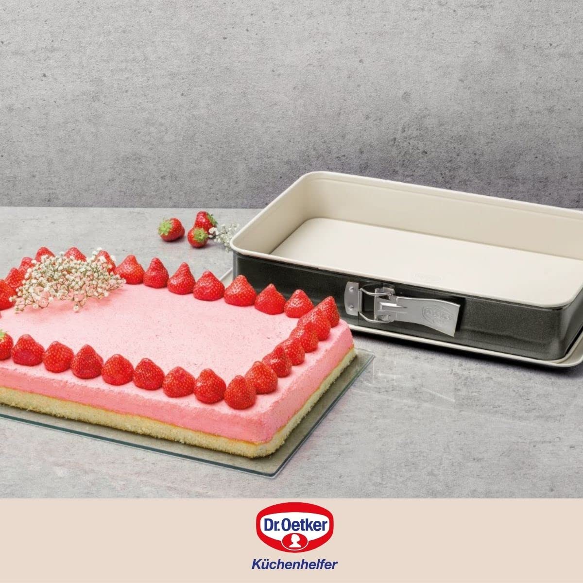 Dr. Oetker rectangular springform pan with leak-proof base 38 cm Baking Trend – baking pan with ceramic-reinforced non-stick coating, heat-resistant up to 230°C, leak-proof - 4861