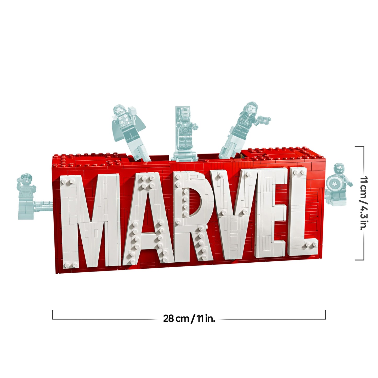LEGO | Marvel: MARVEL logo & minifigures - collector's item including Hulk, Thor, Iron Man, Black Widow and Captain America - building set with Avengers figures - gift for boys and girls aged 12 and over - 76313