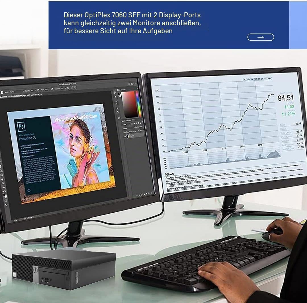 Dell Optiplex 7060 SFF Desktop Computer PC, Intel Core i5-8500, 8GB RAM, 256GB SSD, WiFi, Bluetooth, US QWERTY Keyboard, Windows 11 Pro (Refurbished)