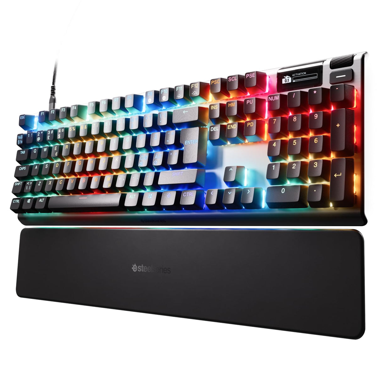 SteelSeries Apex Pro Gen 3 - Tastatur pentru gaming - Switch-uri Hall Effect; OmniPoint 3.0 - Actuare ajustabilă - Presete gata de joc - Trigger rapid, Mod de protecție, Rapid Tap/SOCD - QWERTY nordic - 64662