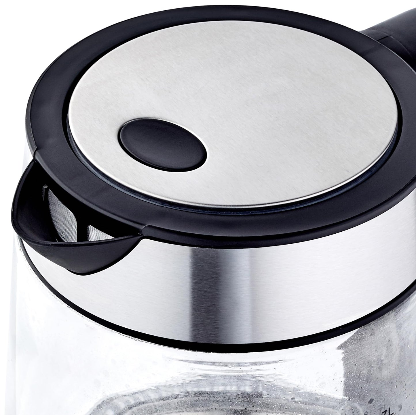 Amazon Basics 1.7L 2200W Glass Electric Kettle Black Silver - F-625GS