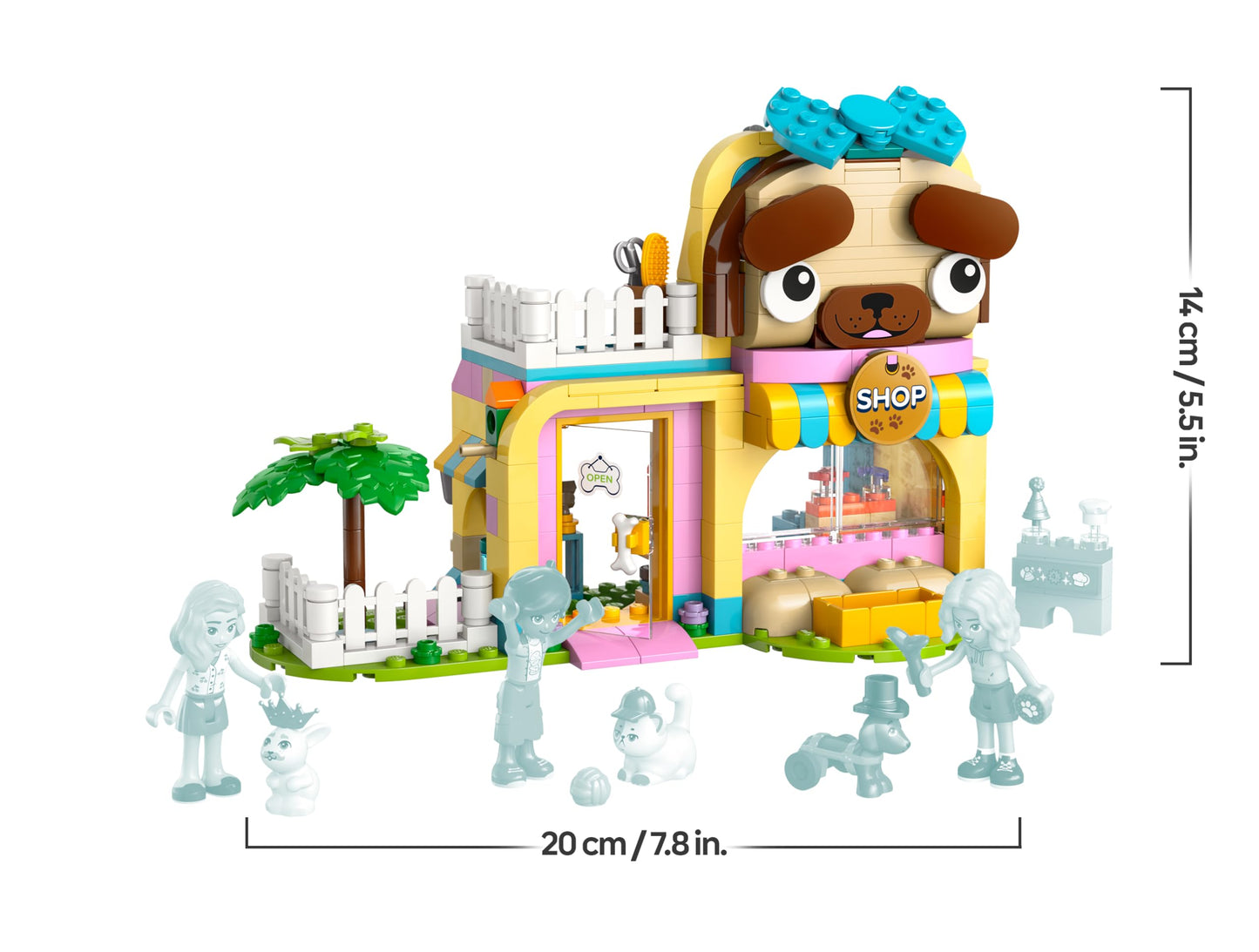LEGO Friends Pet Accessories Shop - with dog, cat and rabbit animal figures, 3 minifigures and lots of pet care accessories - gift for girls and boys aged 6 and up - 42650