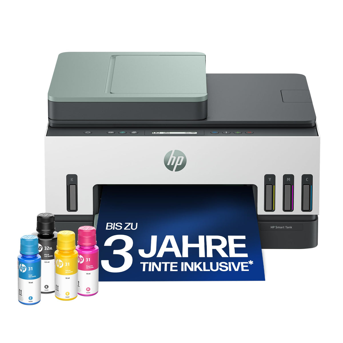 HP Smart Tank 7307 imprimantă multifuncțională 3 în 1 (WLAN; Duplex; ADF) – 3 ani de cerneală inclusă, 3 ani garanție, rezervor de cerneală mare, rază mare, imprimare de înaltă calitate - 941P5A#BHC