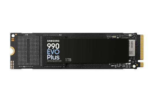Samsung 990 EVO Plus NVMe M.2 SSD 1 TB, PCIe 4.0 x4 / PCIe 5.0 x2, NVMe 2.0 (2280), 7,150 MB/s read, 6,300 MB/s write, internal SSD for gaming and graphic editing, MZ-V9S1T0BW