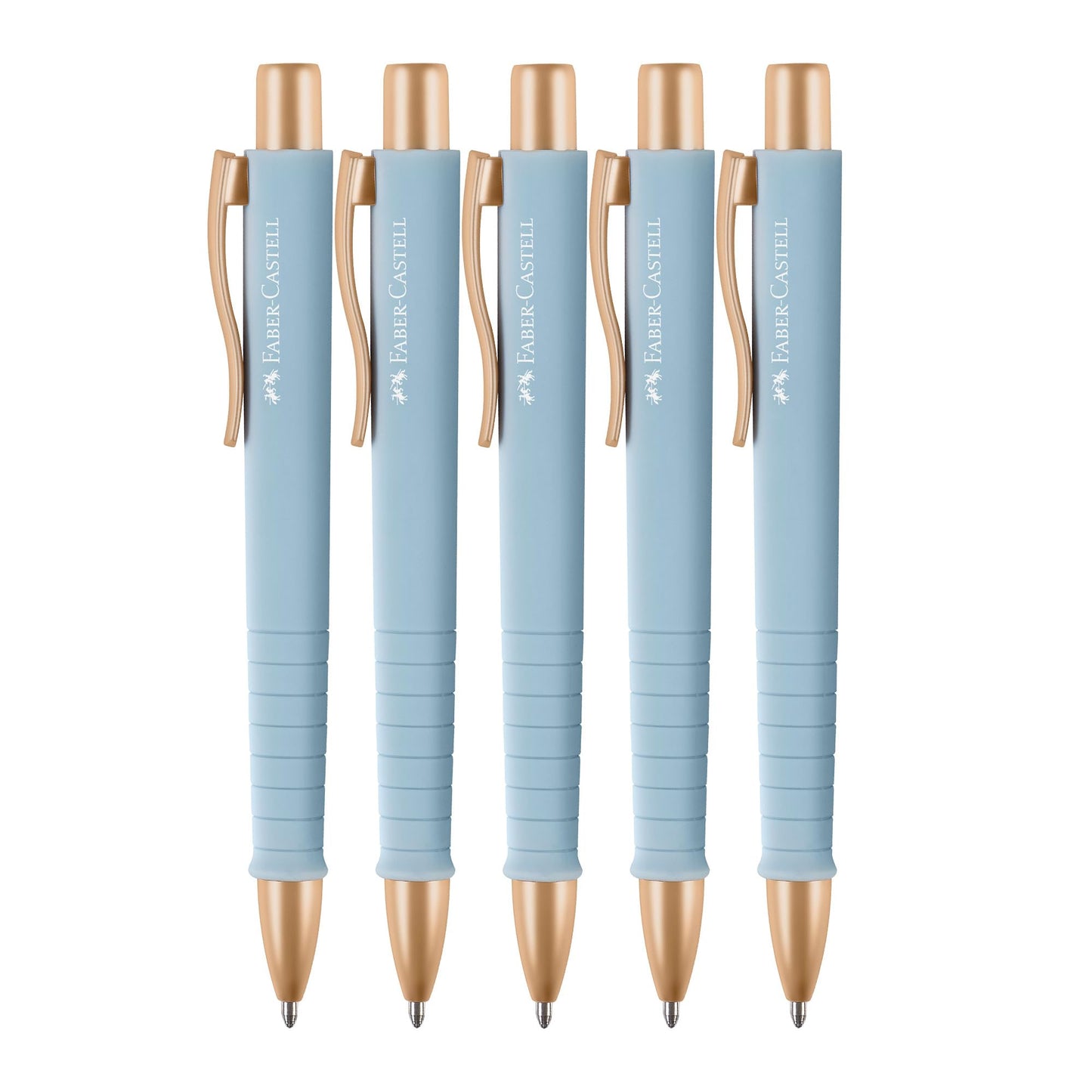 Faber-Castell - Ballpoint pen Poly Ball sky blue, 5 pieces - 205359